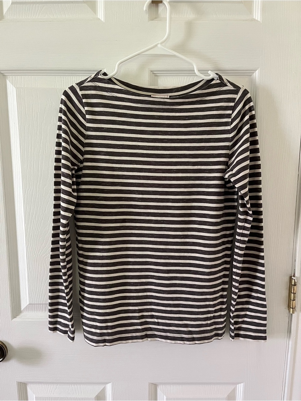 GAP Brown & Cream Striped Crewneck Top